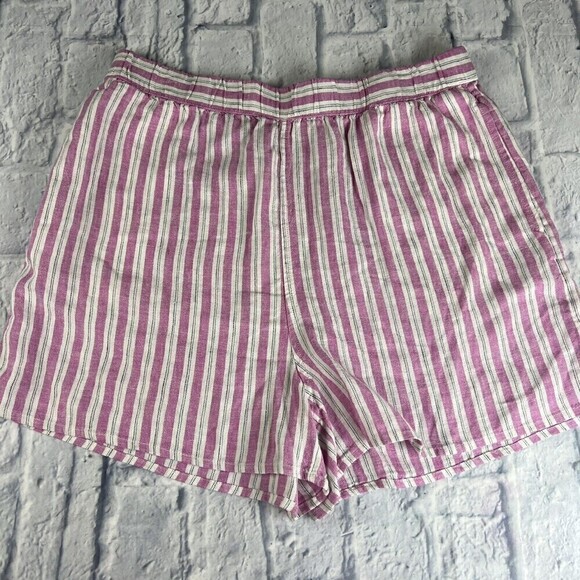 Universal Thread Shorts Women's Large Pink White Stripe Linen-Blend SHORTS - Picture 6 of 13